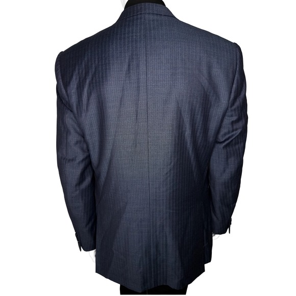 Ermenegildo Zegna Trofeo Tonal Stripe Blazer 100% Wool 100% Cupro | Men's US 46L - Picture 3 of 11